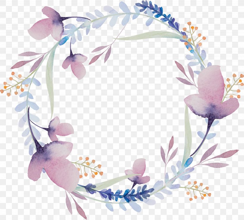 Floral Design Wreath Watercolor Painting Flower Stock Photography, PNG, 4515x4060px, Floral Design, Art, Blossom, Branch, Flora Download Free