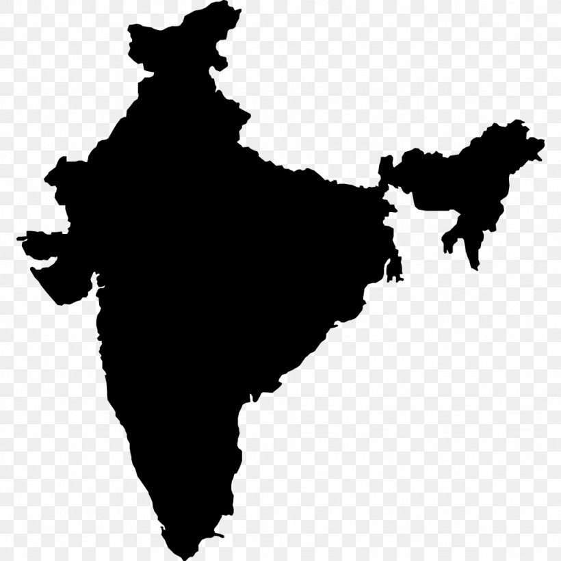 States And Territories Of India Blank Map, PNG, 1024x1024px, India, Black, Black And White, Blank Map, Carnivoran Download Free