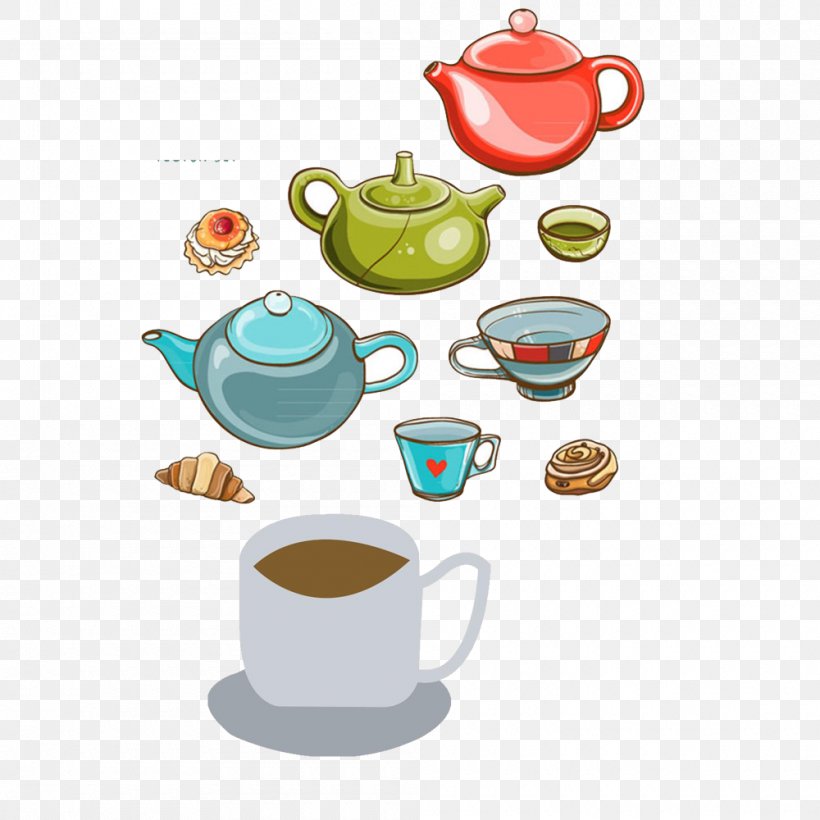 Teapot Vector Graphics Cup Coffee & Tea Pots, PNG, 1000x1000px, Tea, Ceramic, Chinese Tea, Coffee Cup, Coffee Tea Pots Download Free