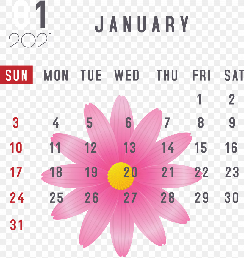 January January 2021 Printable Calendars January Calendar, PNG, 2750x2899px, January, Flower, January Calendar, Meter, Petal Download Free