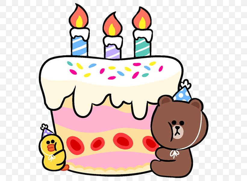 Line Friends Clip Art Birthday Party, PNG, 584x600px, Line Friends, Artwork, Balloon, Birthday, Birthday Cake Download Free