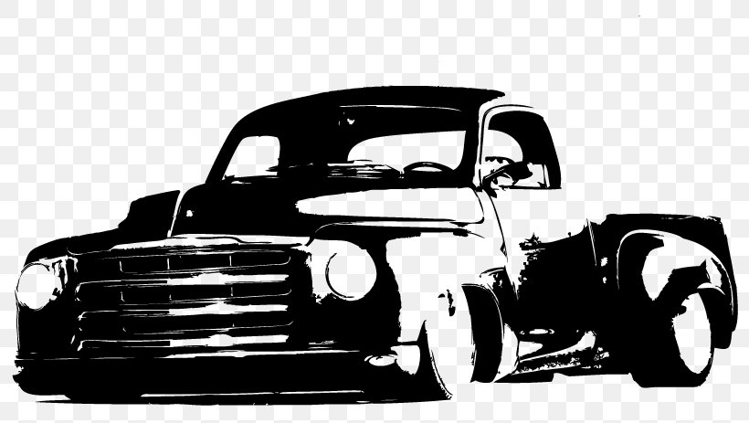 Pickup Truck Car Black And White Hot Rod Wall Decal, PNG, 800x463px, Pickup Truck, Automotive Design, Automotive Exterior, Black, Black And White Download Free