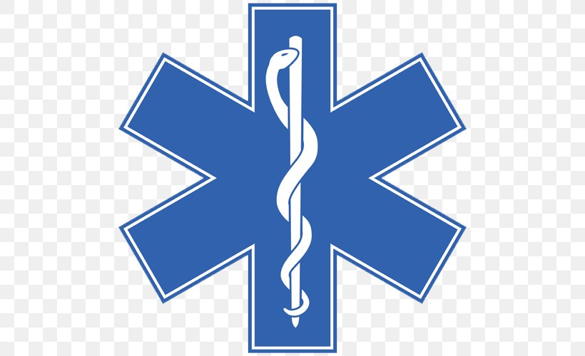 Star Of Life Emergency Medical Services Symbol Clip Art, PNG, 500x500px, Star Of Life, Ambulance, Blue, Caduceus As A Symbol Of Medicine, Electric Blue Download Free