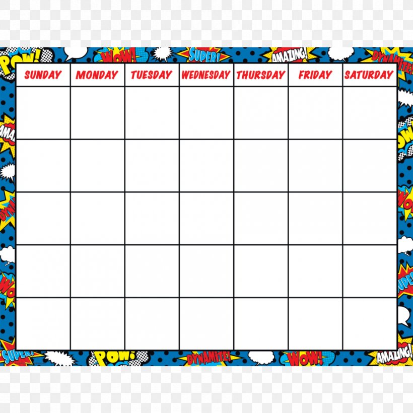 Superhero Calendar Comic Book Month, PNG, 900x900px, Superhero, Area, Bulletin Board, Calendar, Chart Download Free