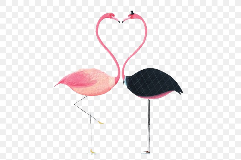 Flamingos Paper Drawing Illustration, PNG, 564x544px, Flamingos, Beak, Bird, Cartoon, Dog Download Free