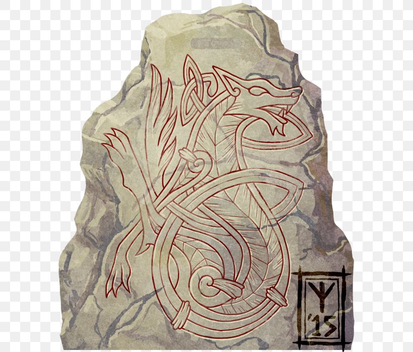 Gray Wolf Runestone Art Norse Mythology Norsemen, PNG, 600x700px, Gray Wolf, Art, Drawing, Fenrir, Norse Mythology Download Free
