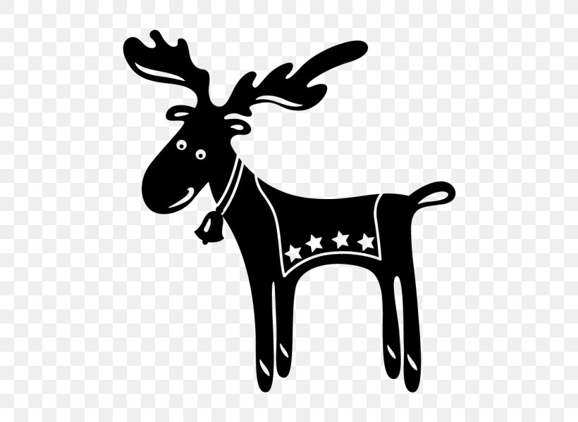 Reindeer Moose Christmas, PNG, 600x600px, Reindeer, Advent, Antler, Black And White, Cattle Like Mammal Download Free