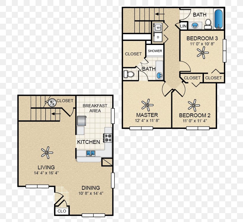 Bungalows At North Hills Floor Plan Apartment Bedroom Refrigerator, PNG, 750x750px, Floor Plan, Apartment, Area, Bedroom, Bungalow Download Free