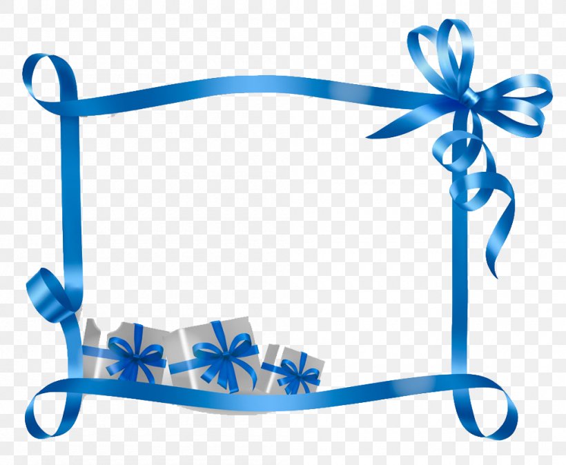 Christmas Name Tag Gift Template Holiday, PNG, 1000x823px, Ribbon, Area, Blue, Blue Ribbon, Border Download Free