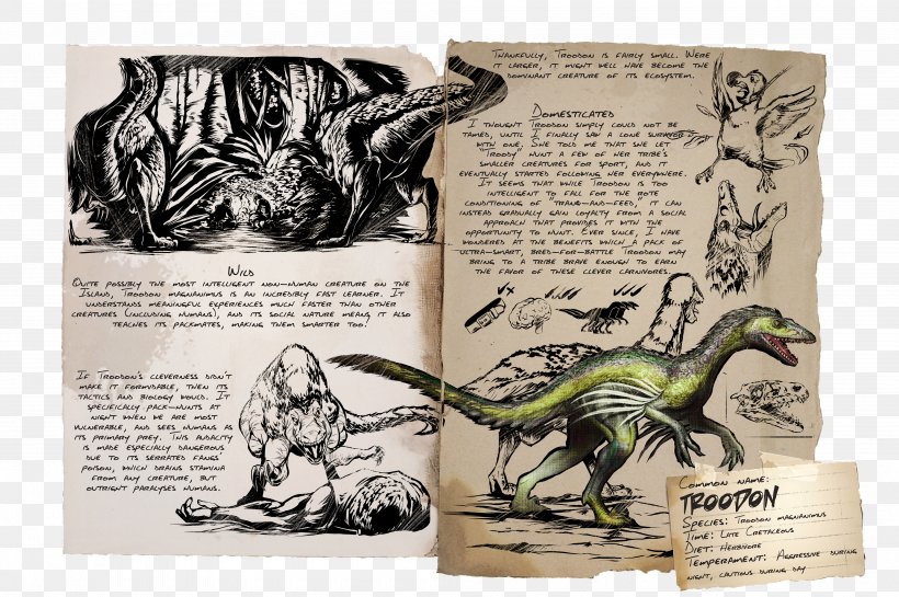ARK: Survival Evolved Troodon Pegomastax Therizinosaurus Dinosaur, PNG, 4000x2660px, Ark Survival Evolved, Animal, Dinosaur, Fauna, Fiction Download Free