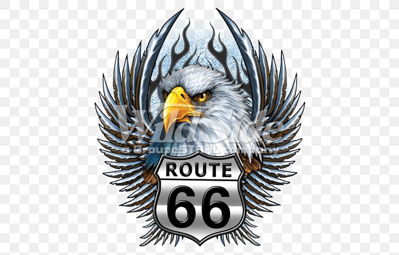 Bald Eagle T-shirt U.S. Route 66 Motorcycle, PNG, 525x525px, Bald Eagle, Accipitriformes, Beak, Bird, Bird Of Prey Download Free