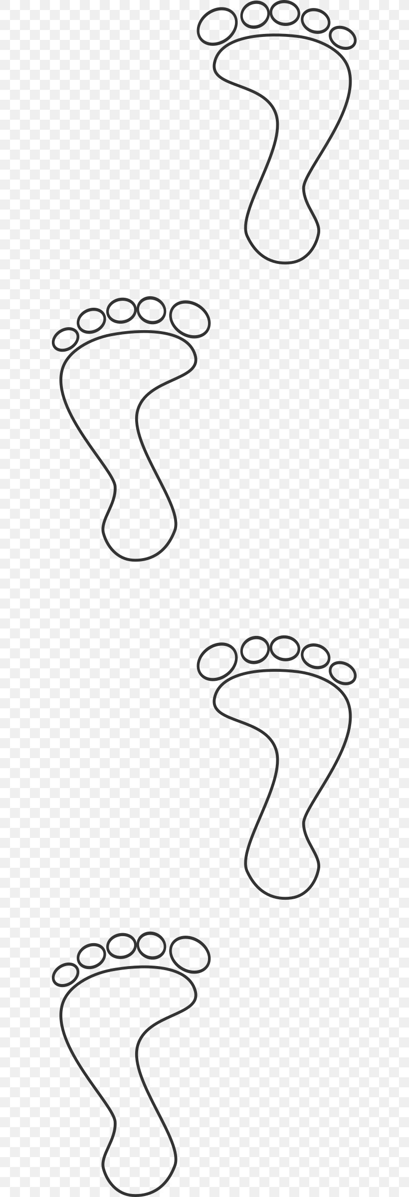 Footprint Clip Art, PNG, 611x2400px, Footprint, Area, Black, Black And White, Cartoon Download Free
