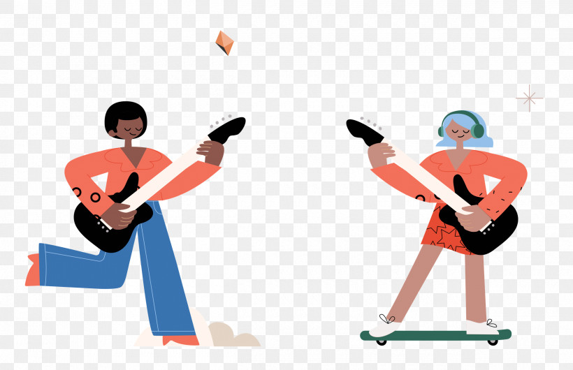 Guitar Music Girl, PNG, 2500x1617px, Guitar, Cartoon, Exercise, Exercise Equipment, Girl Download Free