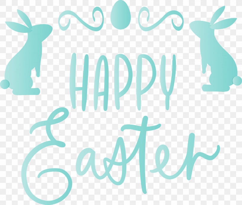 Turquoise Text Aqua Teal Font, PNG, 3000x2544px, Easter Day, Aqua, Happy Easter Day, Paint, Teal Download Free
