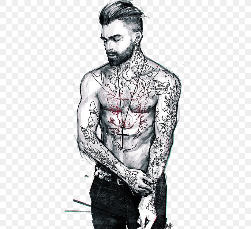 Tattoo Drawing Character, PNG, 434x750px, Watercolor, Cartoon, Flower, Frame, Heart Download Free