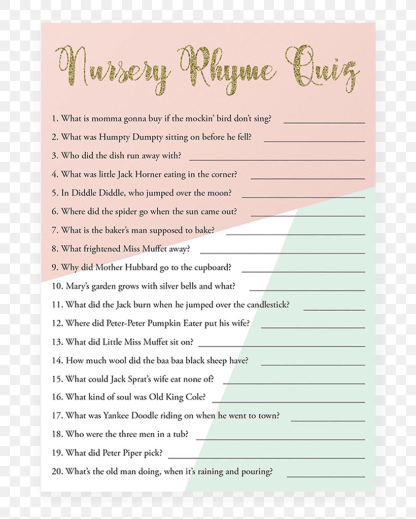 Nursery Rhyme Game Trivia Quiz Png 819x1024px Nursery Rhyme Baby Shower Counting Father Game Download Free