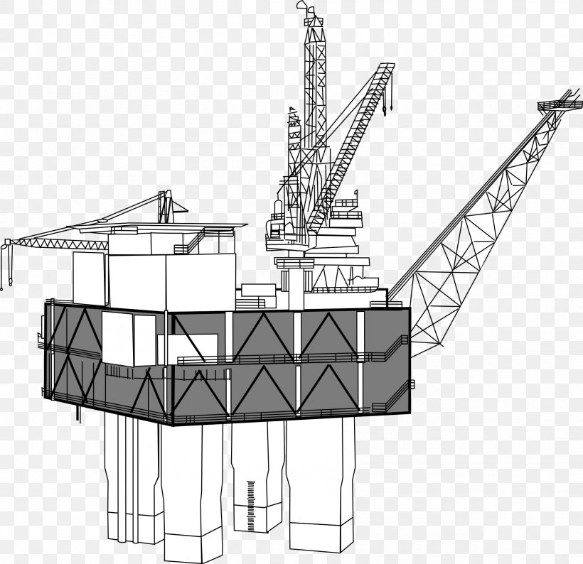 Oil Platform Drilling Rig Oil Well Clip Art, PNG, 1920x1861px, Oil Platform, Augers, Black And White, Crane, Derrick Download Free