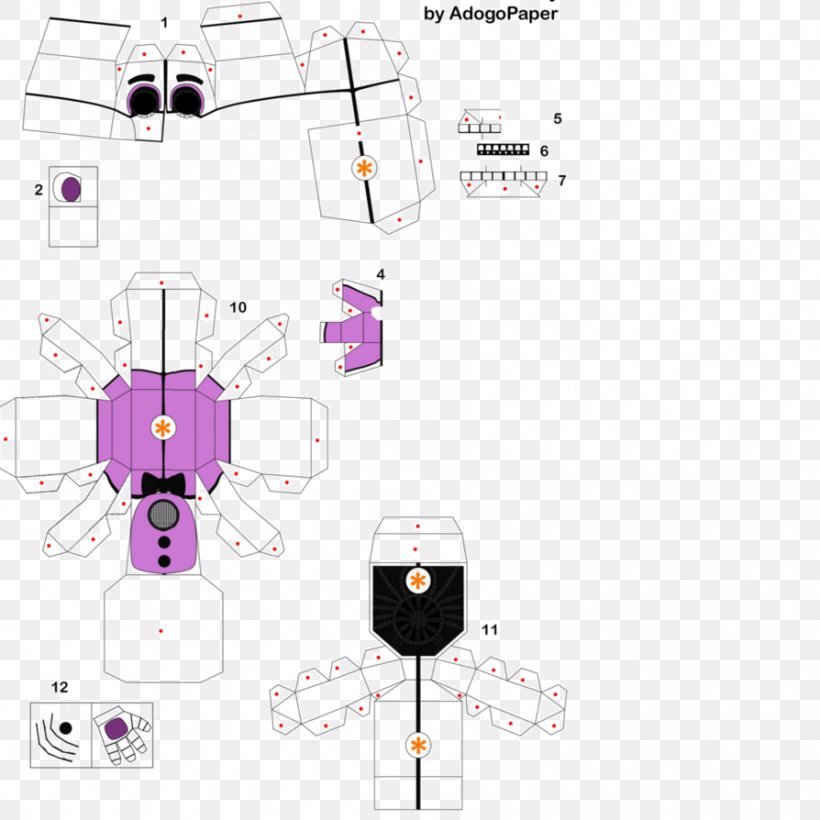 Five Nights At Freddy's 2 Five Nights At Freddy's: Sister Location Paper Model Five Nights At Freddy's 3, PNG, 894x894px, Five Nights At Freddy S 2, Costume, Craft, Diagram, Electronics Accessory Download Free