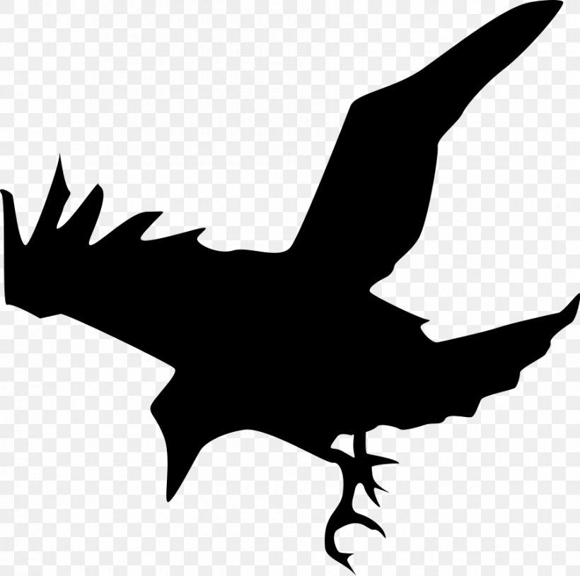 Silhouette Common Raven Clip Art, PNG, 900x895px, Silhouette, Artwork, Beak, Bird, Black And White Download Free