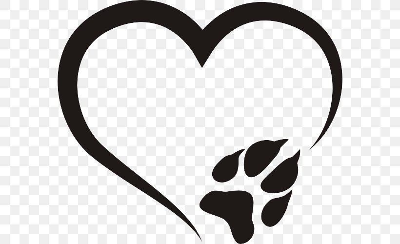 Heart Paw .de Wall Decal White, PNG, 584x500px, 2018, Heart, Bedroom, Black And White, Color Download Free