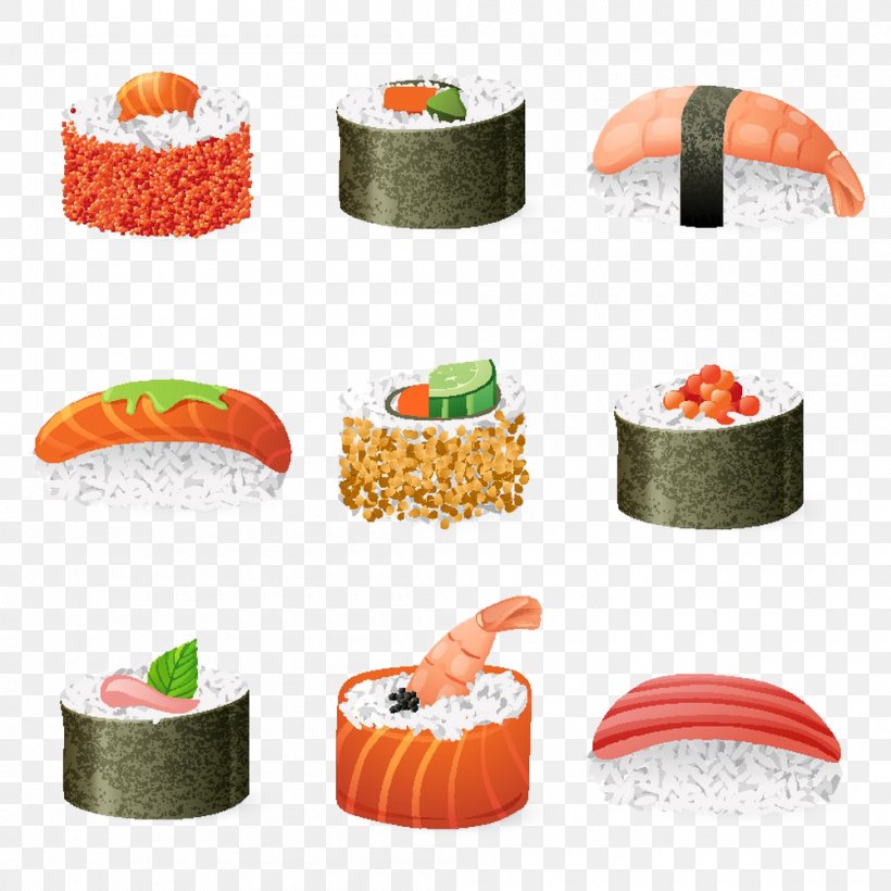Sushi Japanese Cuisine Fast Food, PNG, 1000x1000px, Sushi, Asian Food, Condiment, Cooked Rice, Cooking Download Free
