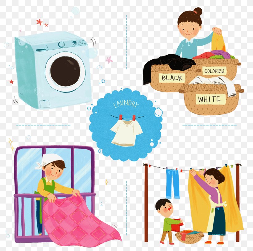 Washing Machines Illustration Image Clothing, PNG, 804x814px, Washing Machines, Area, Baby Toys, Cartoon, Child Download Free