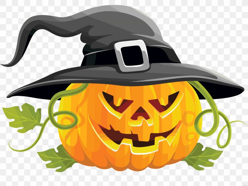 Jack-o'-lantern Halloween Calabaza Witch Clip Art, PNG, 5120x3840px, Halloween, Black Hat, Calabaza, Drawing, Food Download Free