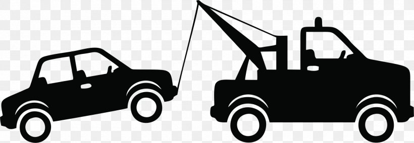 Car Tow Truck Towing Clip Art, PNG, 1800x624px, Car, Automotive Design, Automotive Exterior, Black And White, Brand Download Free