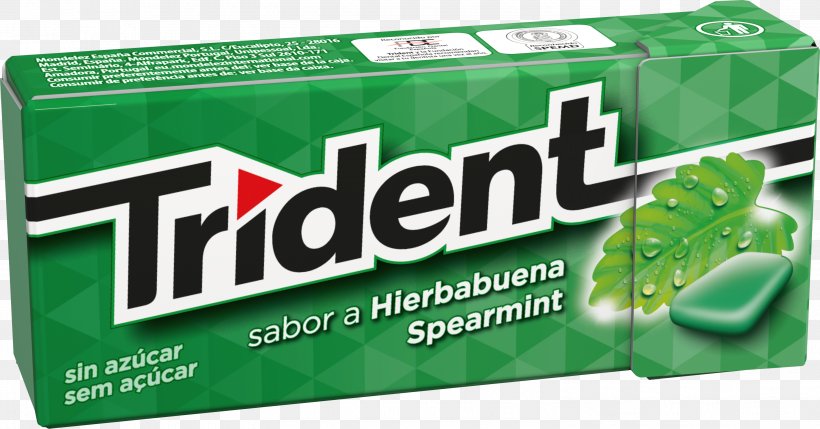 Chewing Gum Trident Mentha Spicata Candy Jelly Bean, PNG, 2988x1566px, Chewing Gum, Acesulfame Potassium, Brand, Candy, Caramel Download Free