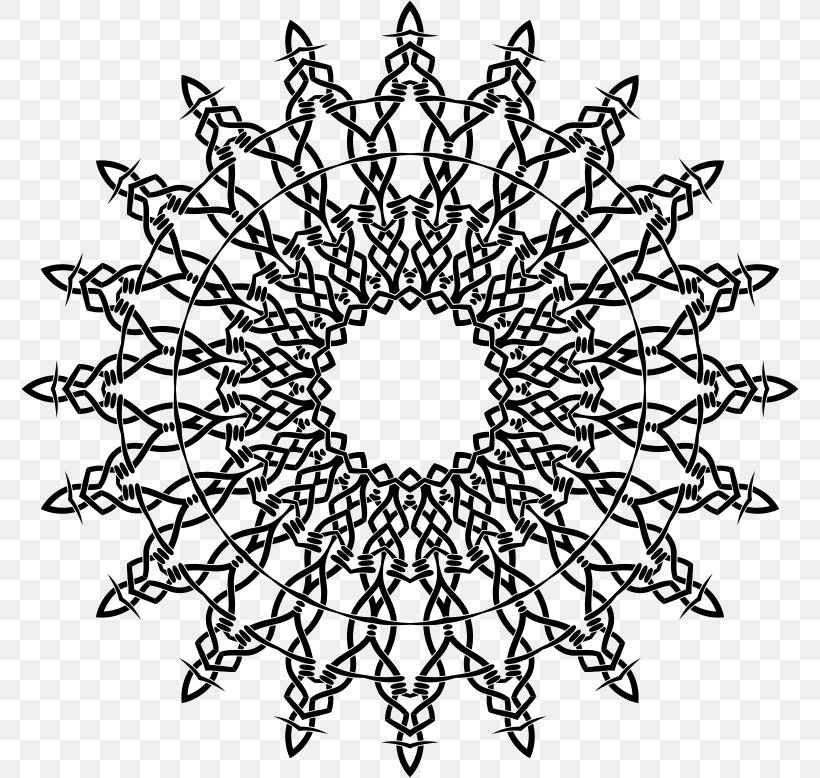 Graphic Design Clip Art, PNG, 778x778px, Royaltyfree, Area, Barbed Wire, Black And White, Doily Download Free