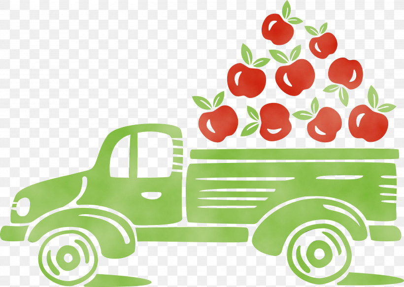 Green Vegetable Line Area Fruit, PNG, 3000x2133px, Apple Truck, Area, Autumn, Fruit, Green Download Free