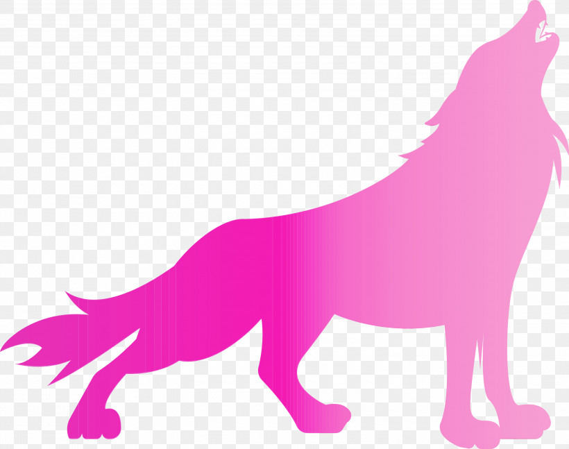 Pink Purple Animal Figure Magenta Tail, PNG, 3000x2369px, Wolf, Animal Figure, Magenta, Paint, Pink Download Free