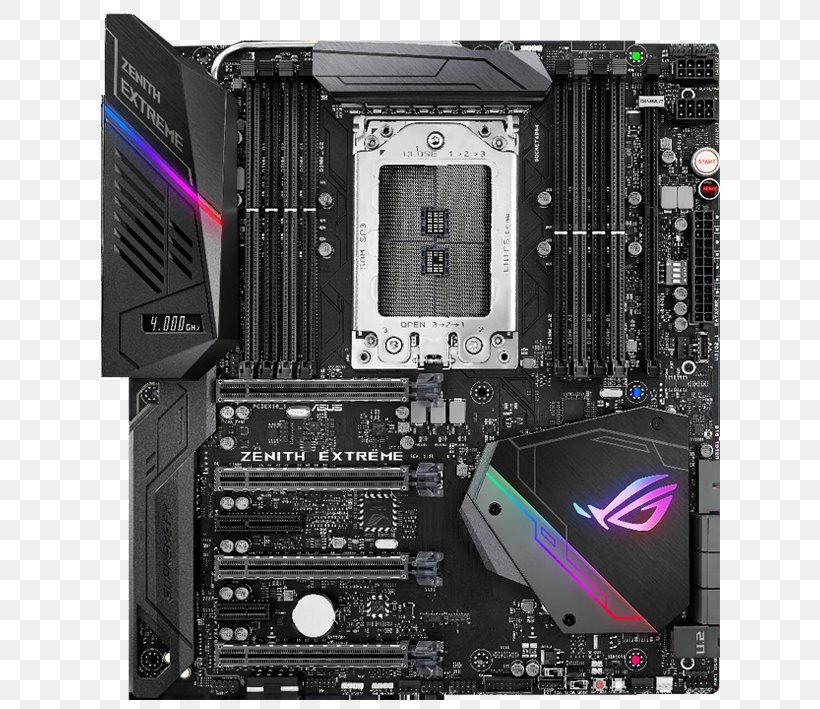 Socket TR4 Ryzen ATX Motherboard PCI Express, PNG, 709x709px, Socket Tr4, Advanced Micro Devices, Asus Rog Zenith Extreme Amd X399, Atx, Central Processing Unit Download Free