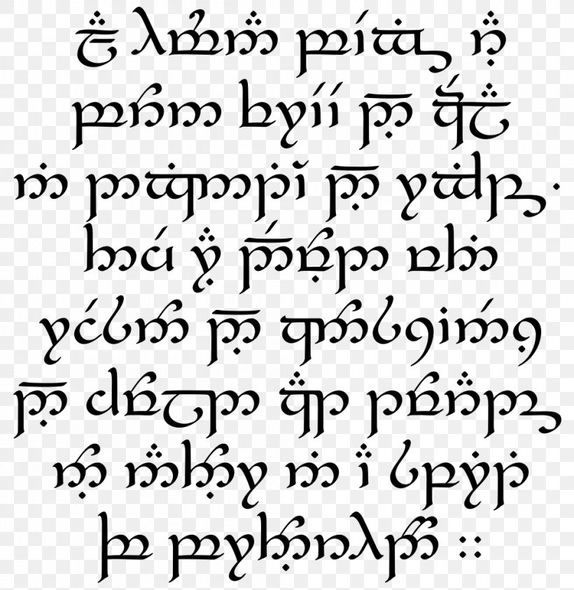 The Lord Of The Rings Quenya Black Speech Elvish Languages Tengwar, PNG, 996x1024px, Lord Of The Rings, Alphabet, Area, Black And White, Black Speech Download Free