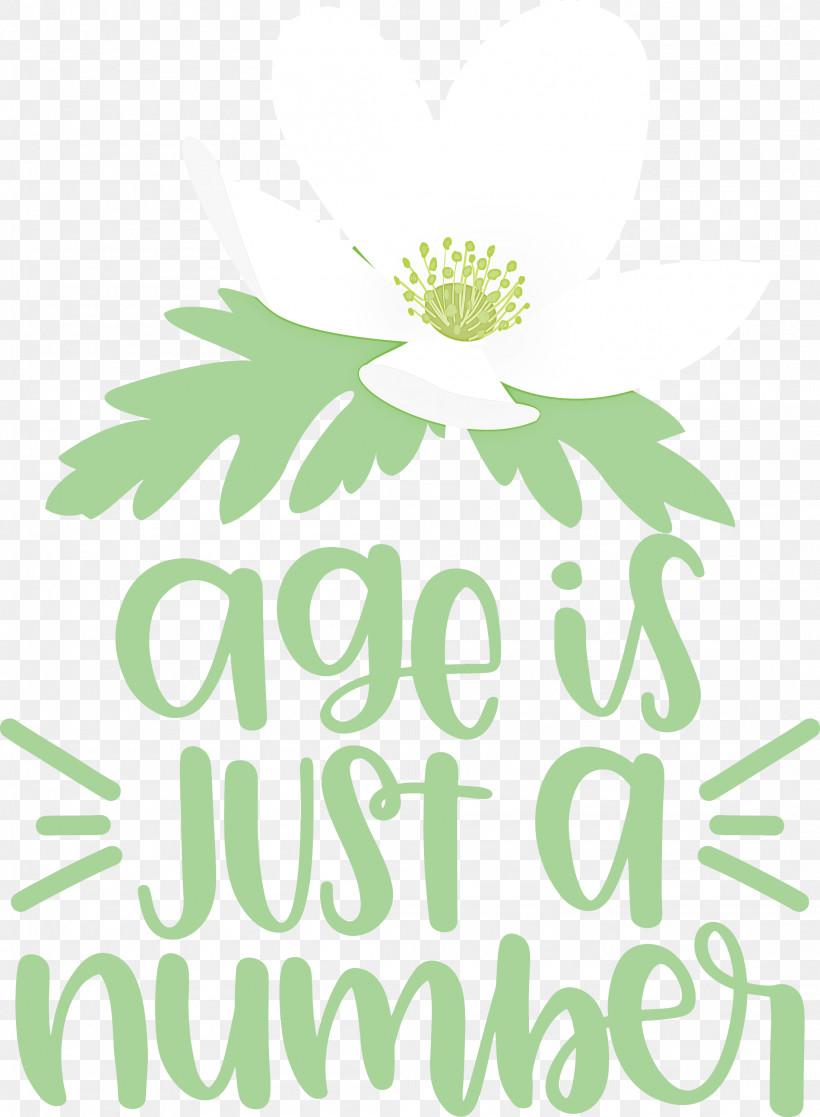 Birthday Age Is Just A Number, PNG, 2201x3000px, Birthday, Floral Design, Green, Leaf, Logo Download Free