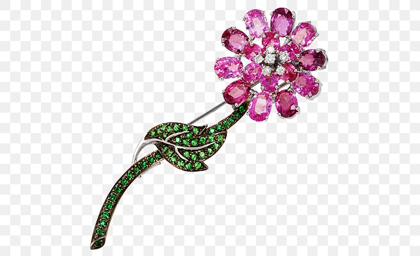 Brooch Gemstone Body Jewellery Flower, PNG, 500x500px, Brooch, Body Jewellery, Body Jewelry, Fashion Accessory, Flower Download Free