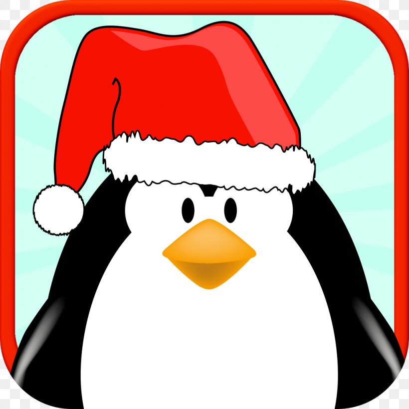 Flightless Bird Penguin Santa Claus Vertebrate, PNG, 1024x1024px, Bird, Animal, Artwork, Beak, Cartoon Download Free