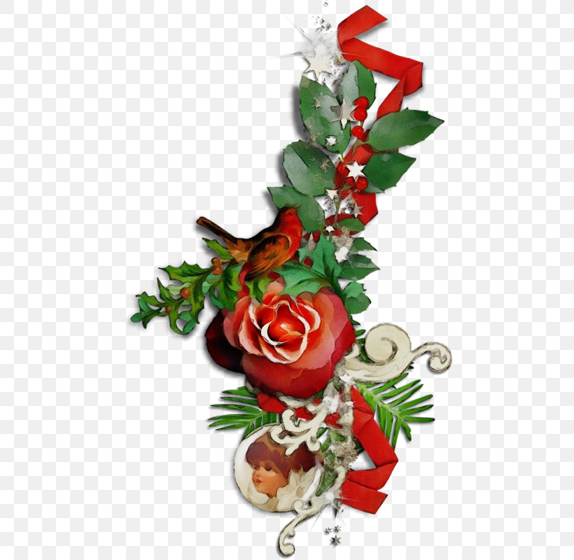 Christmas Decoration, PNG, 472x800px, Watercolor, Bouquet, Christmas Decoration, Christmas Ornament, Cut Flowers Download Free
