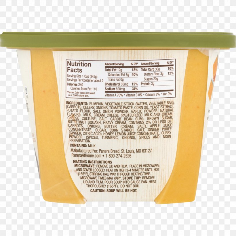 Squash Soup Panera Bread Nutrition Facts Label, PNG, 1800x1800px, Squash Soup, Autumn, Bread, Bread Bowl, Calorie Download Free