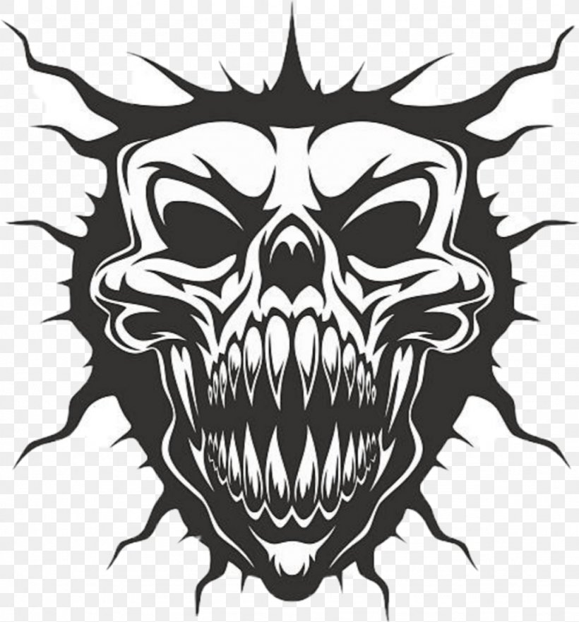 Vector Graphics Royalty-free Illustration Devil Skull, PNG, 1024x1101px, Royaltyfree, Art, Blackandwhite, Bone, Cartoon Download Free