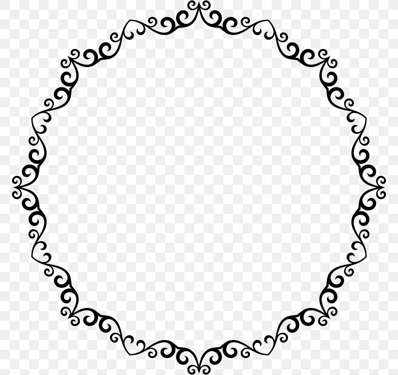 Decorative Borders Circle Clip Art, PNG, 772x772px, Decorative Borders, Area, Black, Black And White, Body Jewelry Download Free