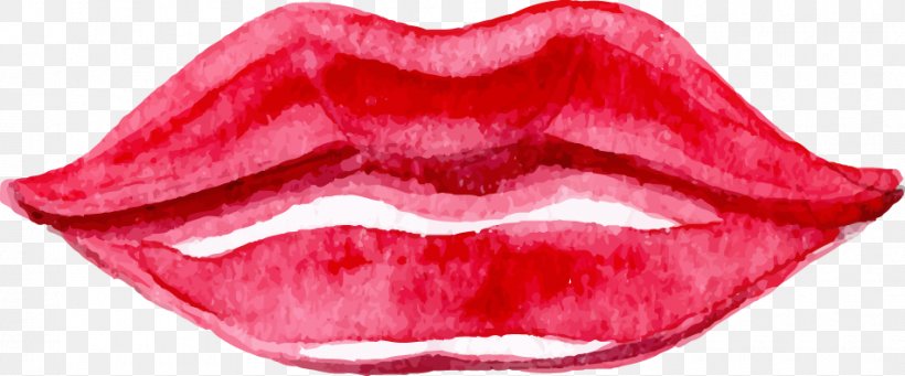 Lip Watercolor Painting Kiss, PNG, 950x396px, Lip, Cartoon, Drawing, Kiss, Labello Download Free