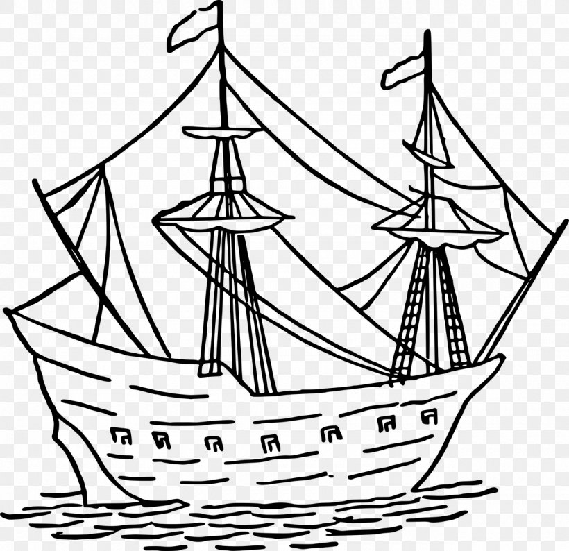 Caravel Ship Drawing Clip Art, PNG, 1280x1240px, Caravel, Baltimore Clipper, Barque, Black And White, Boat Download Free