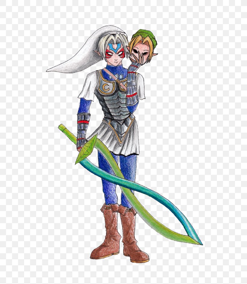 Deity Link Drawing Goddess The Legend Of Zelda: Majora's Mask, PNG, 600x942px, Deity, Action Figure, Ancient Egyptian Deities, Cold Weapon, Costume Download Free
