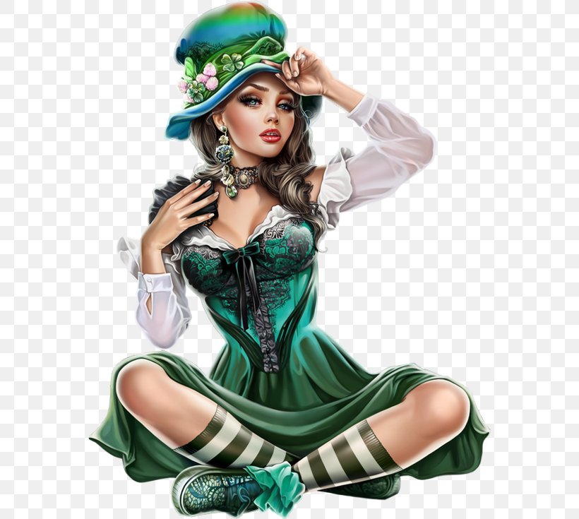 Saint Patrick's Day Woman Бойжеткен, PNG, 570x735px, Woman, Costume, Costume Design, Fashion Model, Female Download Free