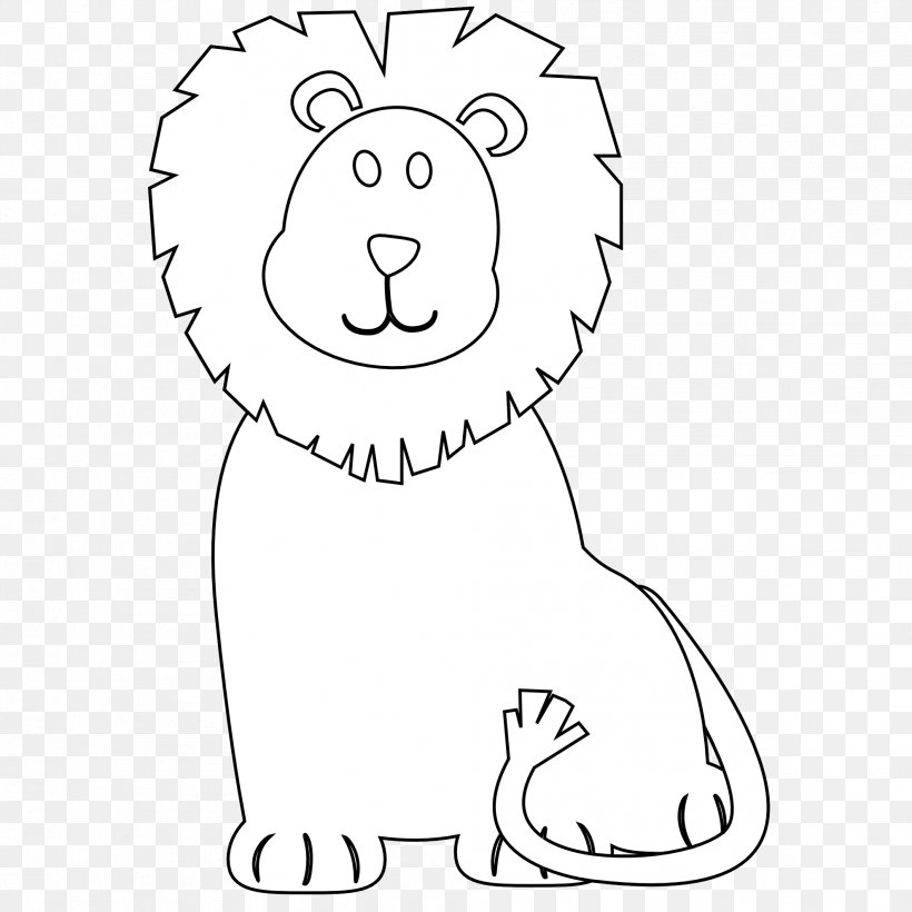 Lion Giant Panda Drawing Black And White Clip Art, PNG, 1979x1979px, Watercolor, Cartoon, Flower, Frame, Heart Download Free