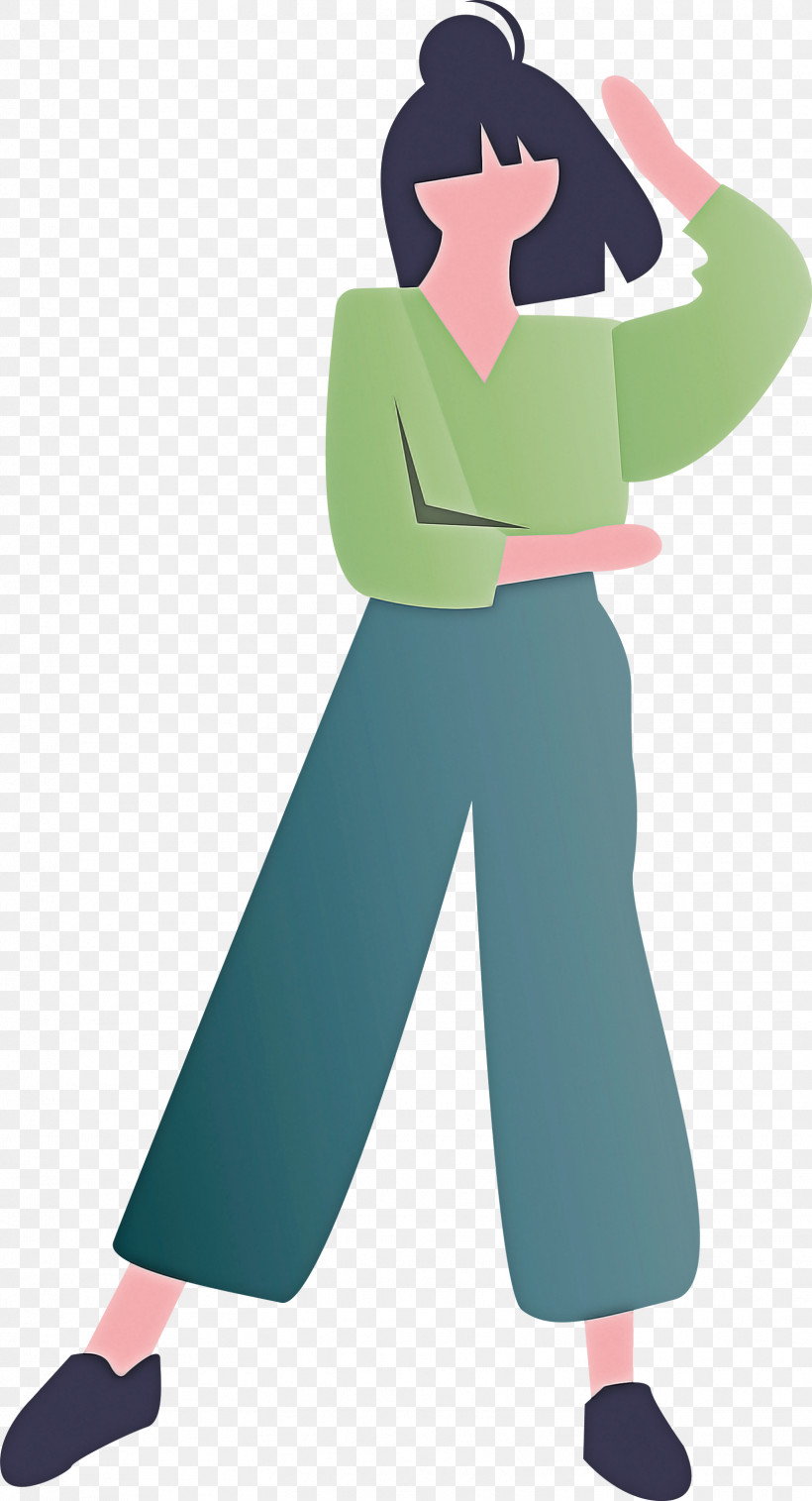 Modern Girl, PNG, 1623x2999px, Modern Girl, Cartoon, Green, Standing Download Free