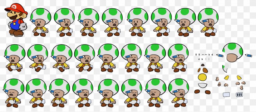 Paper Mario: The Thousand-Year Door Toad Mario Series Sprite, PNG, 2162x952px, Paper Mario The Thousandyear Door, Act, Behavior, Cartoon, Deviantart Download Free