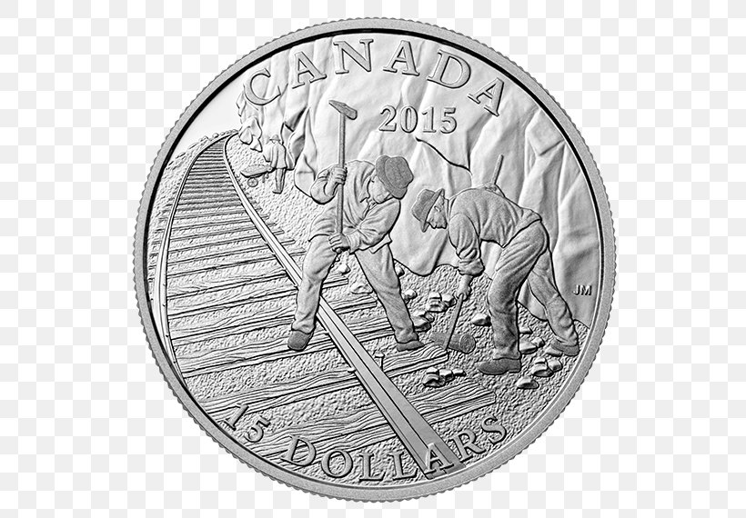 Silver Coin Canada Silver Coin Dollar Coin, PNG, 570x570px, Coin, Black And White, Canada, Coin Collecting, Commemorative Coin Download Free