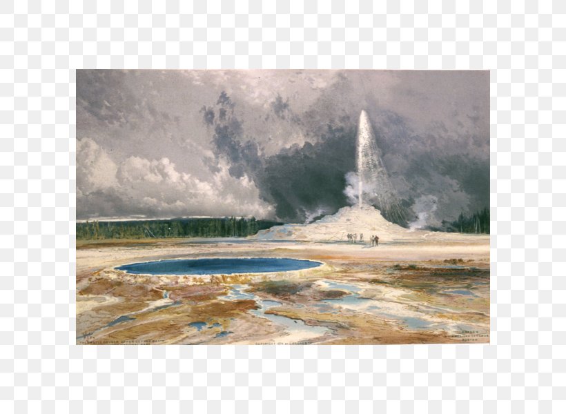 Watercolor Painting Yellowstone Caldera Castle Geyser Tower Falls At Yellowstone, PNG, 600x600px, Painting, Art, Artist, Hudson River School, Inlet Download Free